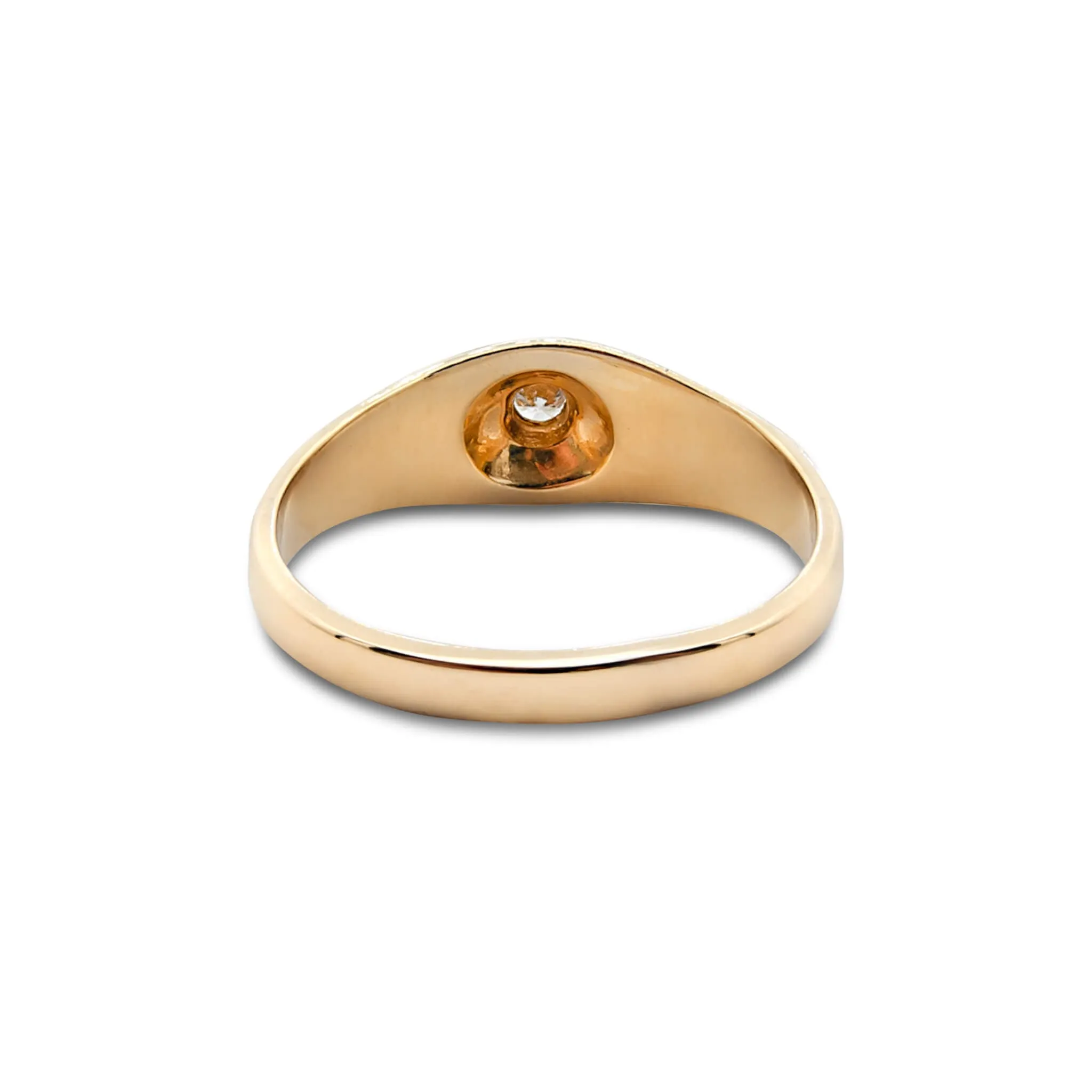 Vintage 14 Karat Yellow Gold Flush Set Diamond Ring