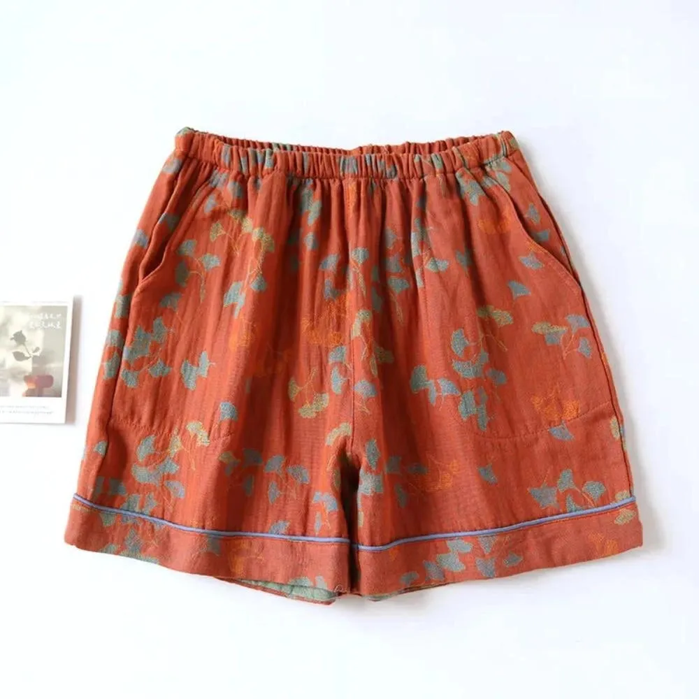 Vintage Floral Bohemian Midi Skirt - Elastic Waist, Lightweight Cotton