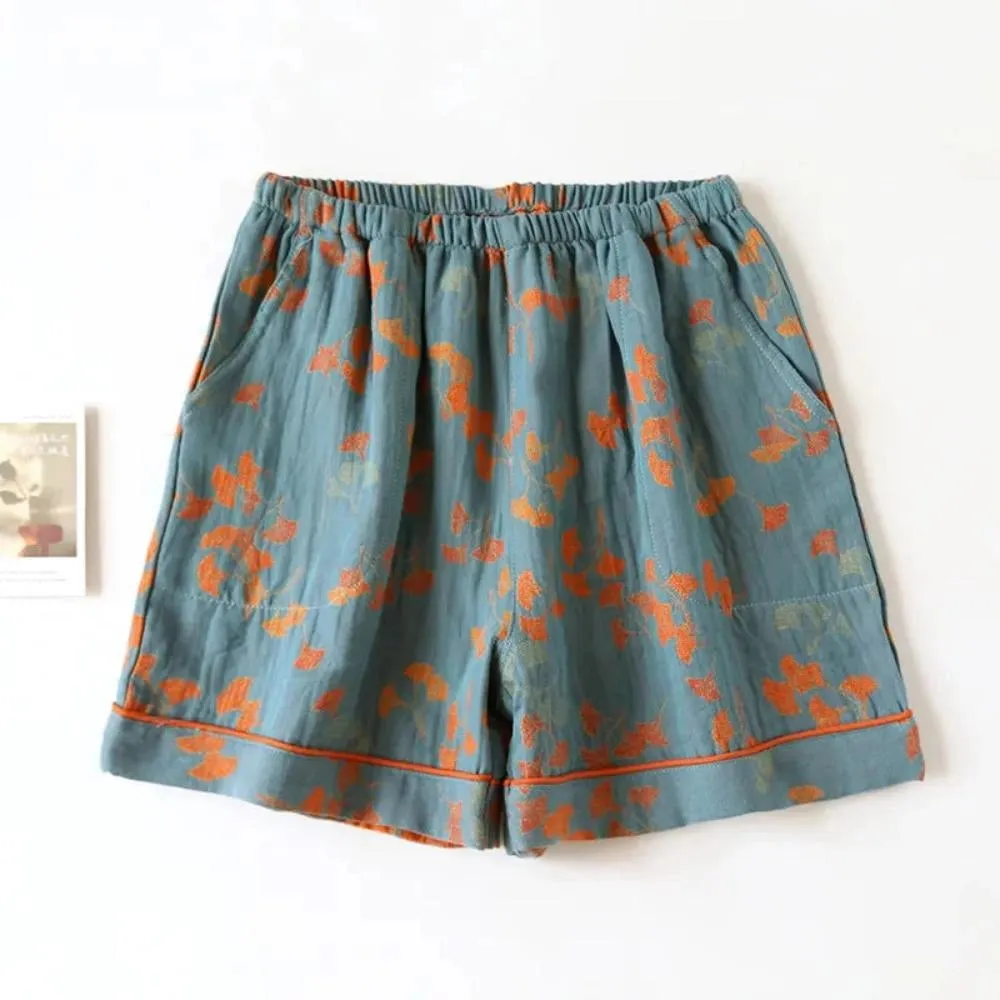 Vintage Floral Bohemian Midi Skirt - Elastic Waist, Lightweight Cotton