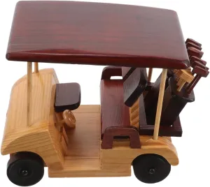 Vintage Wooden Car Sculpture Retro Desk Display Model Antique Vehicle Figurine with Natural Finish for Home Decor and Collectors