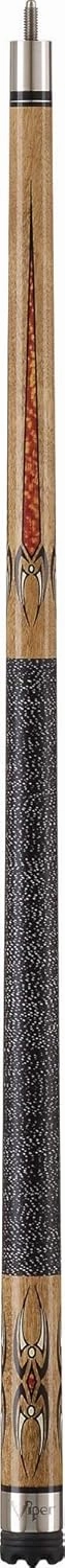 Viper Sinister 58" 2-Piece Billiard/Pool Cue, Natural Ash with Amber/Black Points