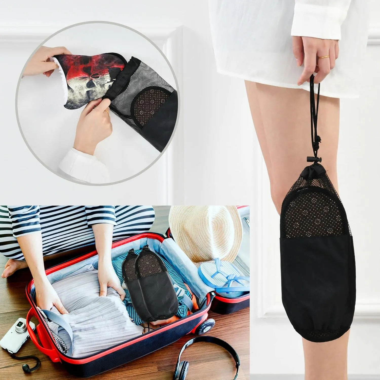 visesunny Floral Slippers Soft Memory Foam Non-Slip Indoor House Slippers Home Shoes for Bedroom Hotel Travel Spa
