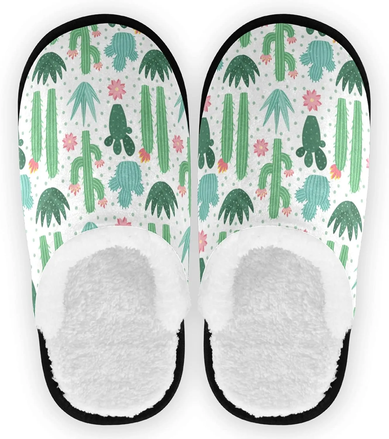 visesunny Slippers for Women Mens Stylish Foral Winter Warm Memory Foam Cotton Home Slippers Soft Plush Fleece Slip on House Slippers for Girls Indoor Outdoor Shoes