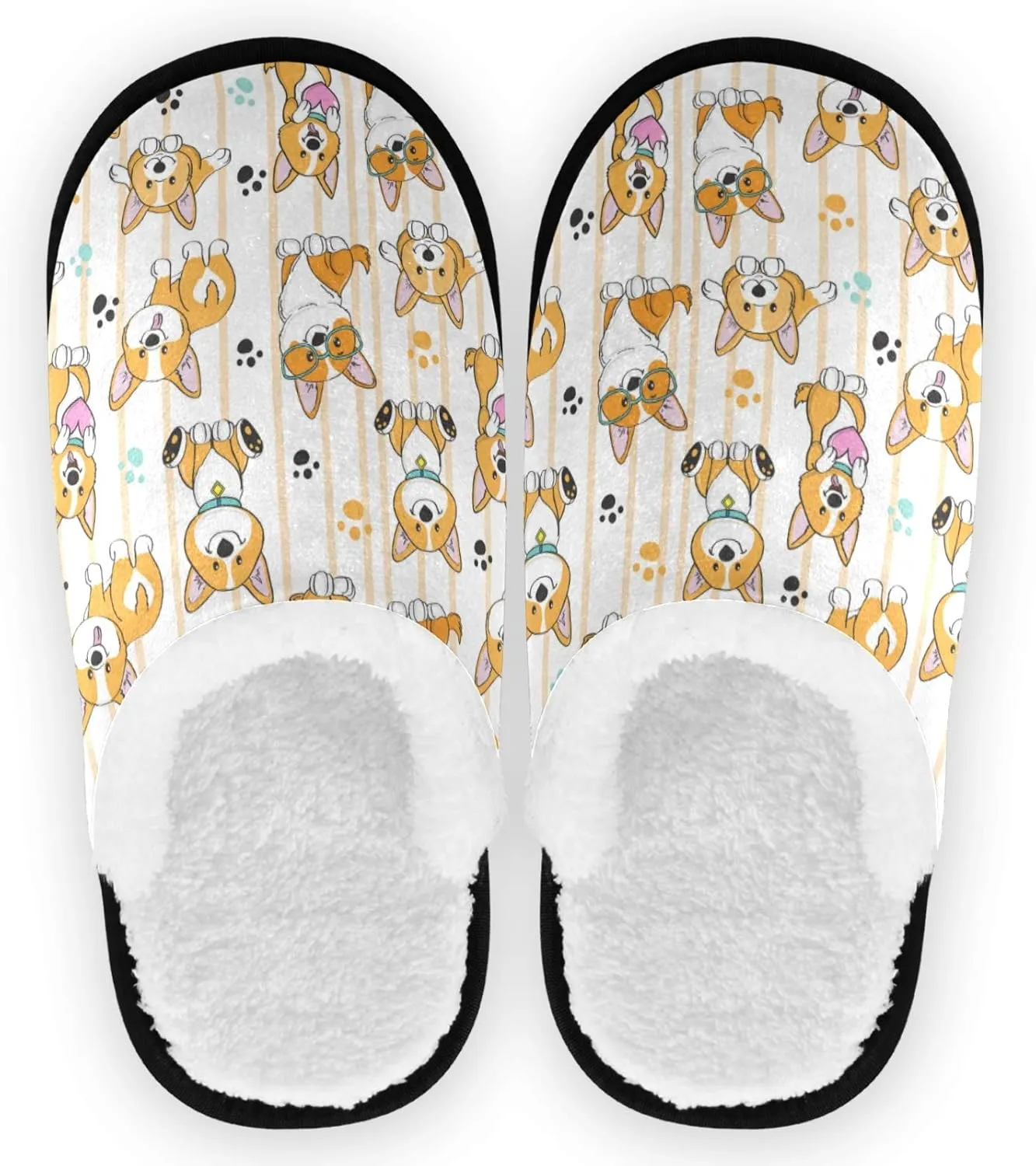 visesunny Slippers for Women Mens Stylish Foral Winter Warm Memory Foam Cotton Home Slippers Soft Plush Fleece Slip on House Slippers for Girls Indoor Outdoor Shoes