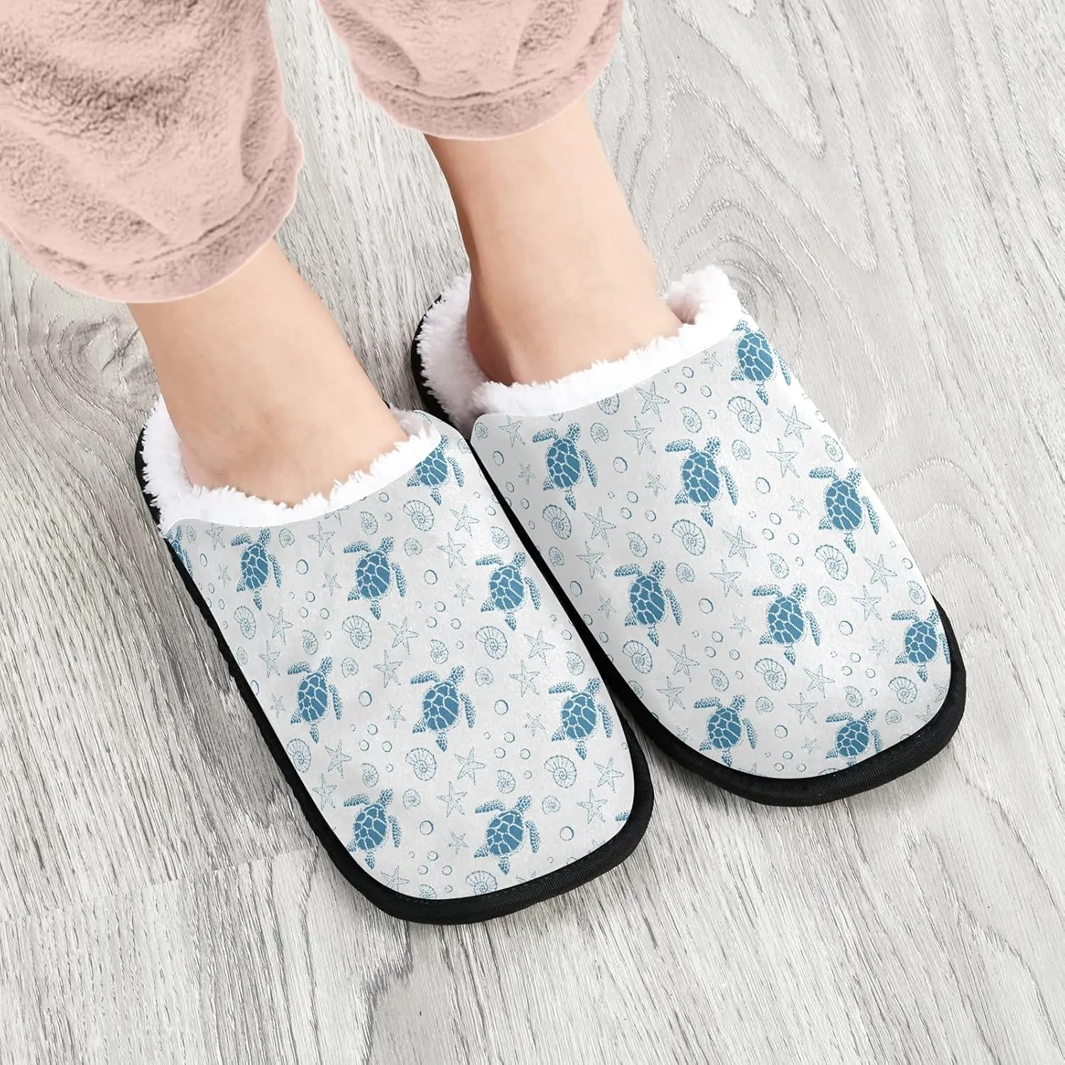 visesunny Slippers for Women Mens Stylish Foral Winter Warm Memory Foam Cotton Home Slippers Soft Plush Fleece Slip on House Slippers for Girls Indoor Outdoor Shoes