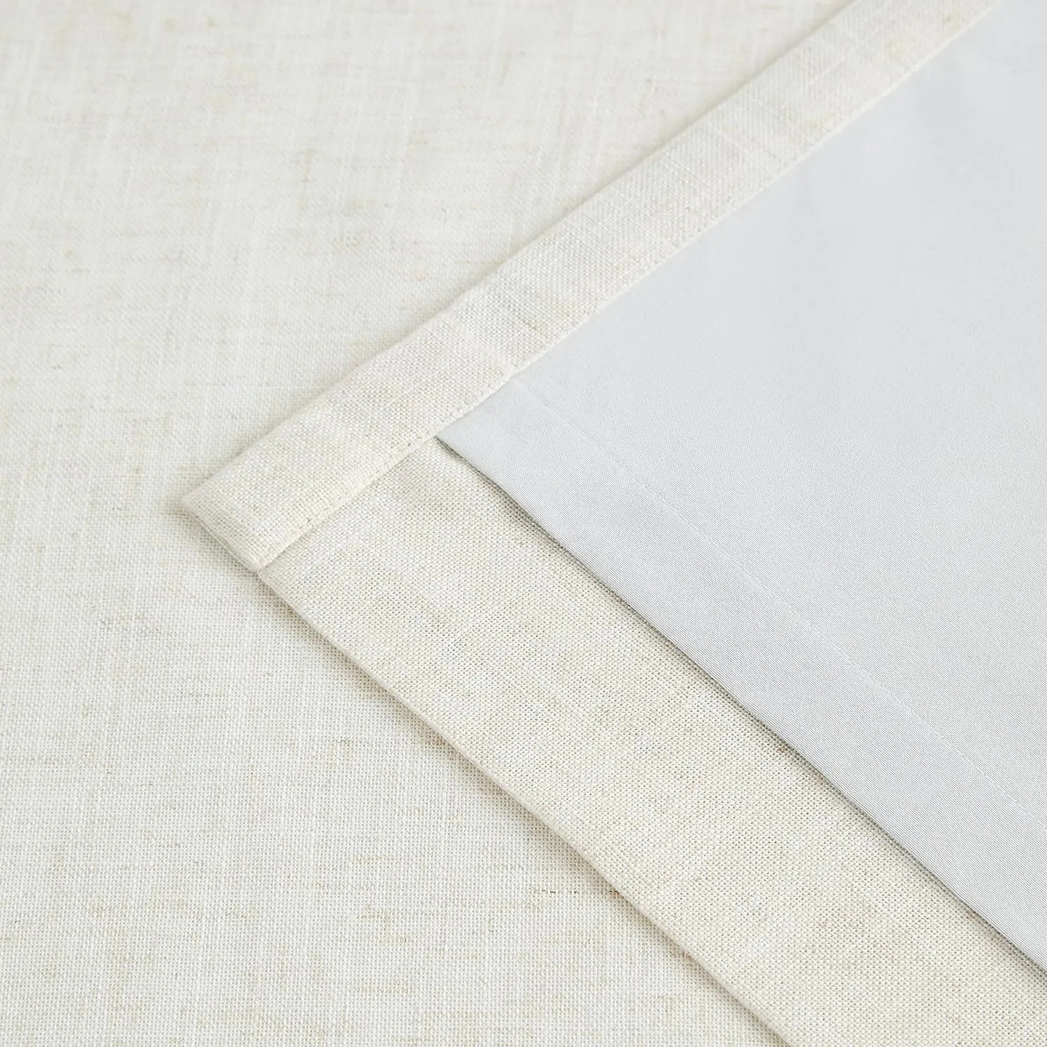 Vision Home Natural Pinch Pleated Full Blackout Curtains Linen Blended Room Darkening Window Curtains 95 inch for Living Room Bedroom Thermal Insulated Pinch Pleat Drapes with Hooks 2 Panel 40"Wx95"L
