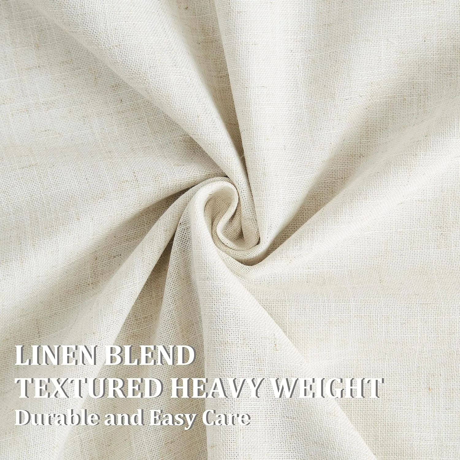 Vision Home Natural Pinch Pleated Full Blackout Curtains Linen Blended Room Darkening Window Curtains 95 inch for Living Room Bedroom Thermal Insulated Pinch Pleat Drapes with Hooks 2 Panel 40"Wx95"L