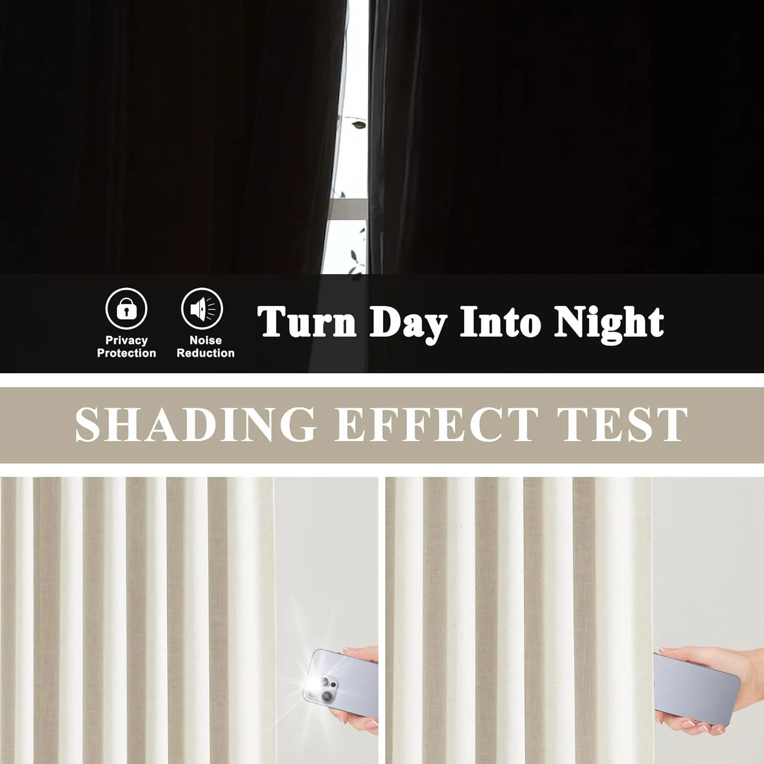 Vision Home Natural Pinch Pleated Full Blackout Curtains Linen Blended Room Darkening Window Curtains 95 inch for Living Room Bedroom Thermal Insulated Pinch Pleat Drapes with Hooks 2 Panel 40"Wx95"L
