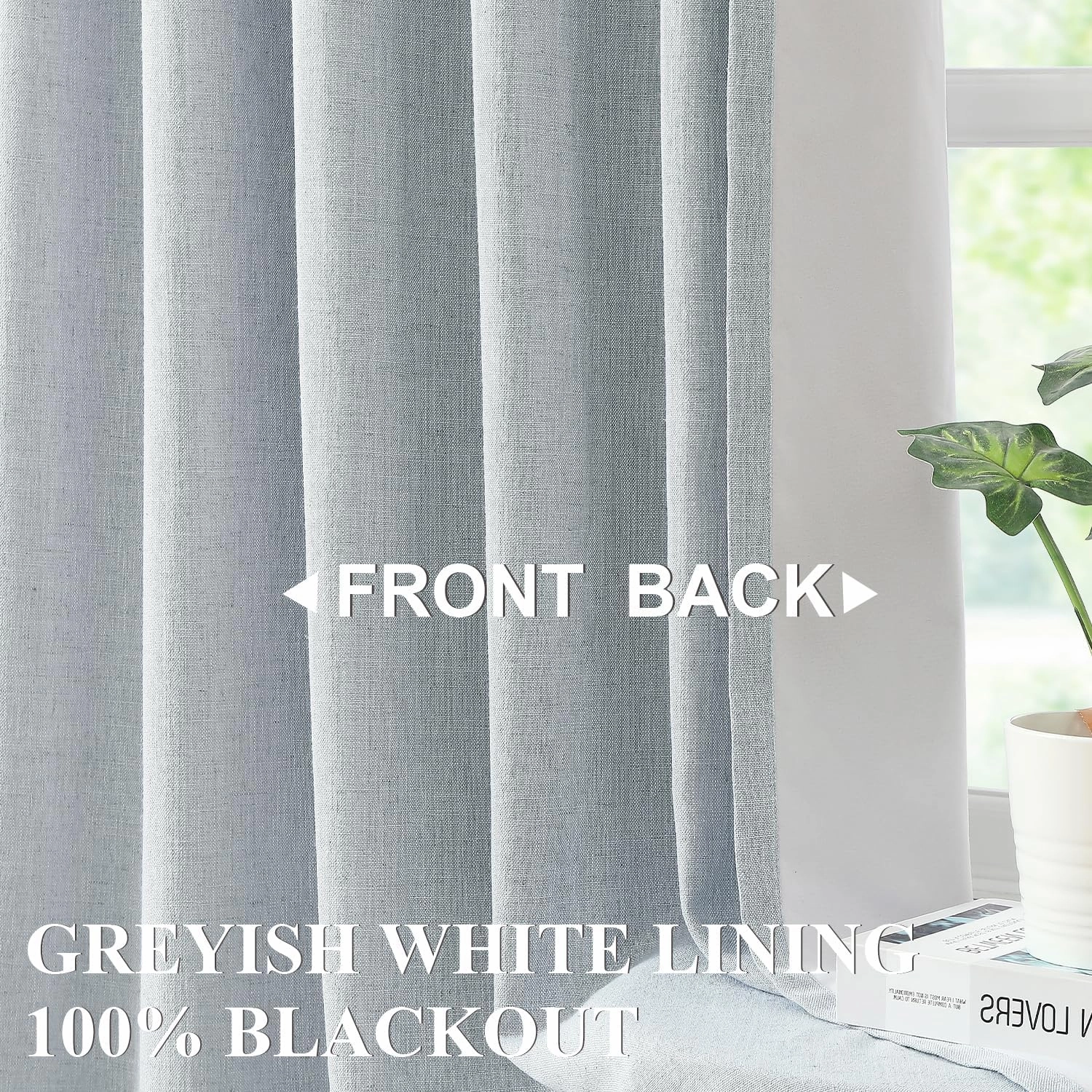 Vision Home Pinch Pleated Full Blackout Curtains Linen Blended Room Darkening Window Curtains 84 inch for Living Room Bedroom Thermal Insulated Pinch Pleat Drapes with Hooks 2 Panel 40"Wx84"L,Blue Fog