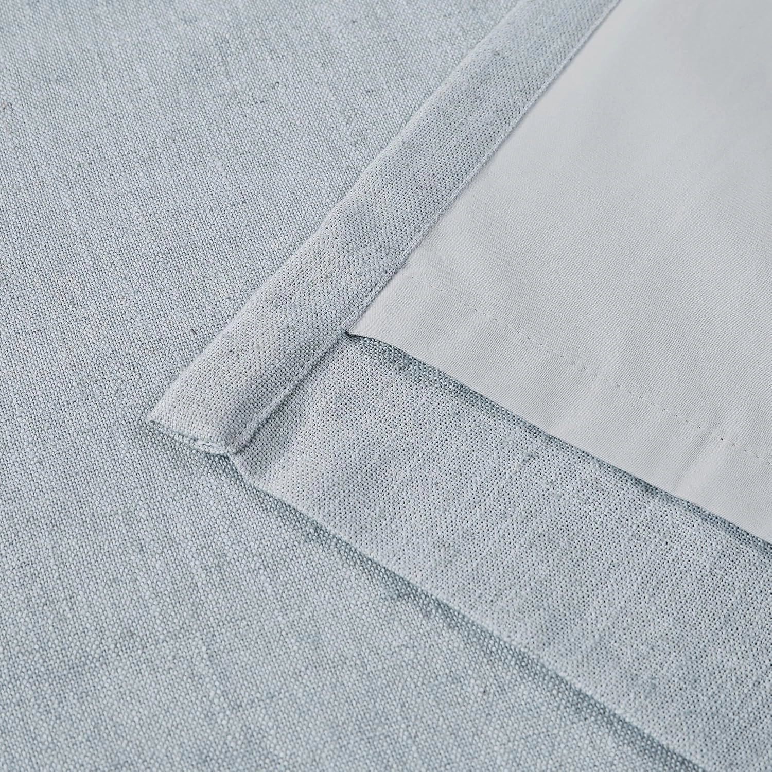 Vision Home Pinch Pleated Full Blackout Curtains Linen Blended Room Darkening Window Curtains 84 inch for Living Room Bedroom Thermal Insulated Pinch Pleat Drapes with Hooks 2 Panel 40"Wx84"L,Blue Fog