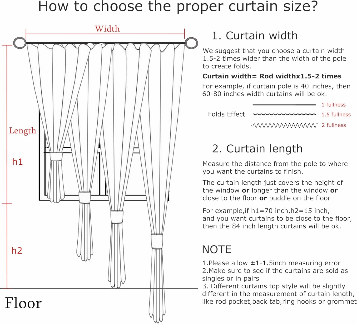 Vision Home Pinch Pleated Full Blackout Curtains Linen Blended Room Darkening Window Curtains 84 inch for Living Room Bedroom Thermal Insulated Pinch Pleat Drapes with Hooks 2 Panel 40"Wx84"L,Blue Fog