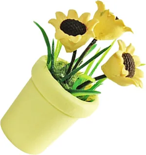 Wakauto 4pcs Miniature Sunflower Potted Plant Tiny House Accessory for Dollhouse Decor Realistic Miniature Bonsai Model for Table Landscape Art Compact Design for Friends