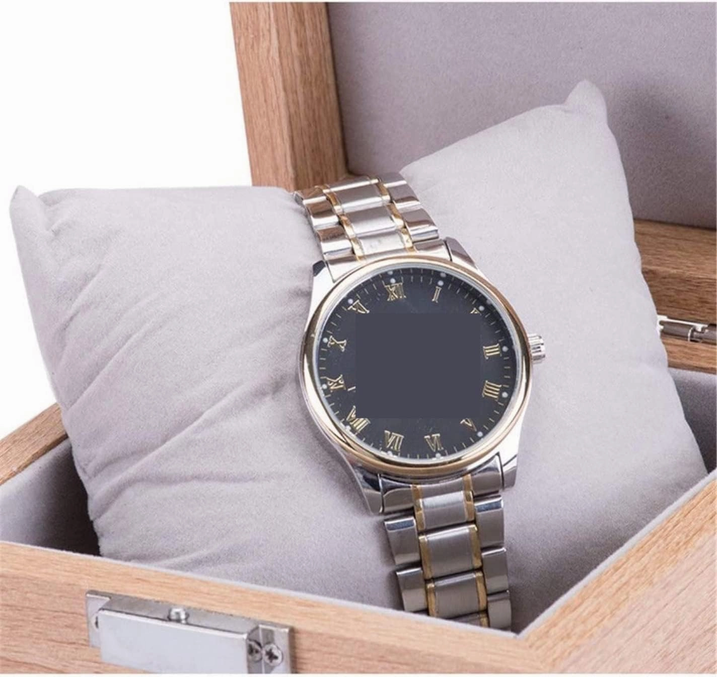 Watch Box Watch Case Watch Display Watch Organizer Display Watch Box Single Slot Wood Bracelet Bangle Holder Storage Case Organizer With Pillows Watch Organizer For Men