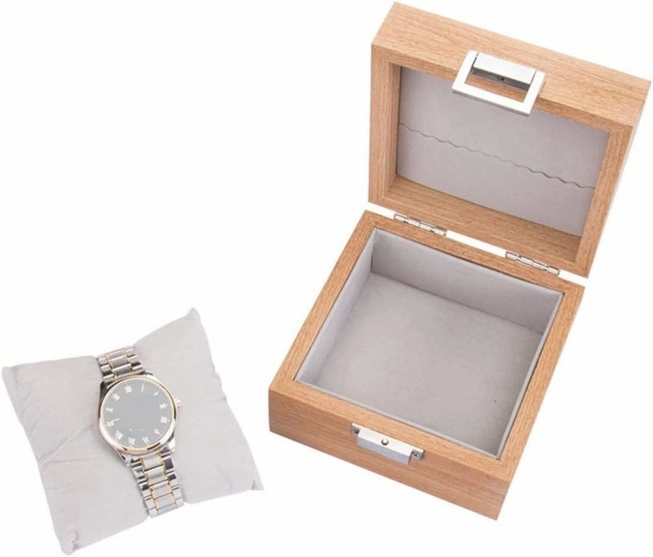 Watch Box Watch Case Watch Display Watch Organizer Display Watch Box Single Slot Wood Bracelet Bangle Holder Storage Case Organizer With Pillows Watch Organizer For Men