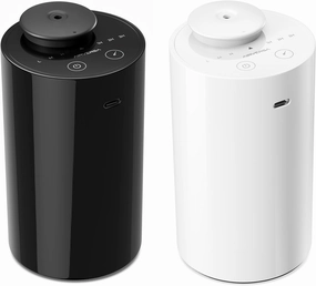 Waterless Diffuser for Essential Oil, Battery Operated Nebulizer, 0.7 Fl.Oz./ 20mL Capacity, Mini Scent Air Machine, 3 Countdown Timers & 3 Mist Levels for Home, Room, Car, Office - AN6 Black White