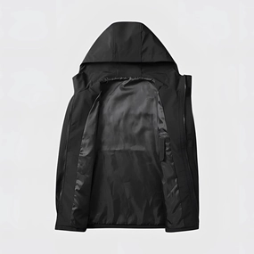 Waterproof Lightweight Men's Black Jacket - Breathable & Durable