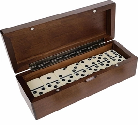 WE Games Double 6 Dominoes in Magnetic Wooden Travel Box, Dominoes Set for Adults, Ivory Color Double Six Domino, Classic Board Games, Tile Games