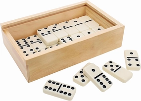 WE Games Double 6 Ivory Color Dominoes with Black Dots in Wooden Case, Game Night, Outdoor Games, Yard Games, Birthday Gifts, Family Games, Retro Games, Dominoes Set for Adults