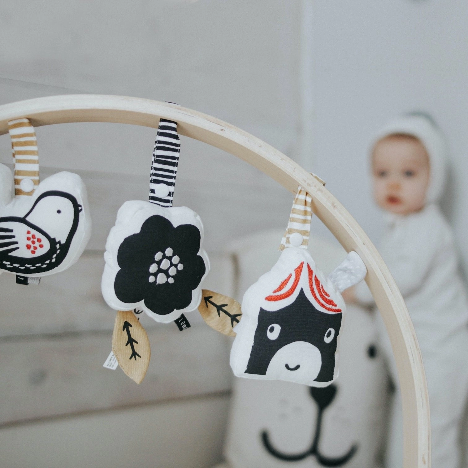 Wee Gallery Organic Crinkle Stroller Toy • House