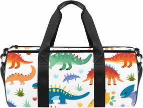 Weekender Travel Bag,Small Gym Bag,Watercolor Cartoon Dinosaur,Gym Duffle Bag