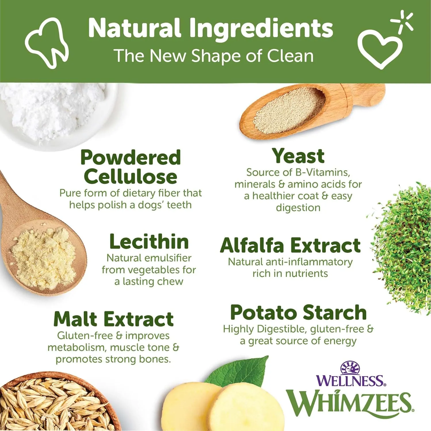 Wellness WHIMZEES Brushzees Dog Dental Treats, Natural Chews, Medium Size Stick, (12 Count)