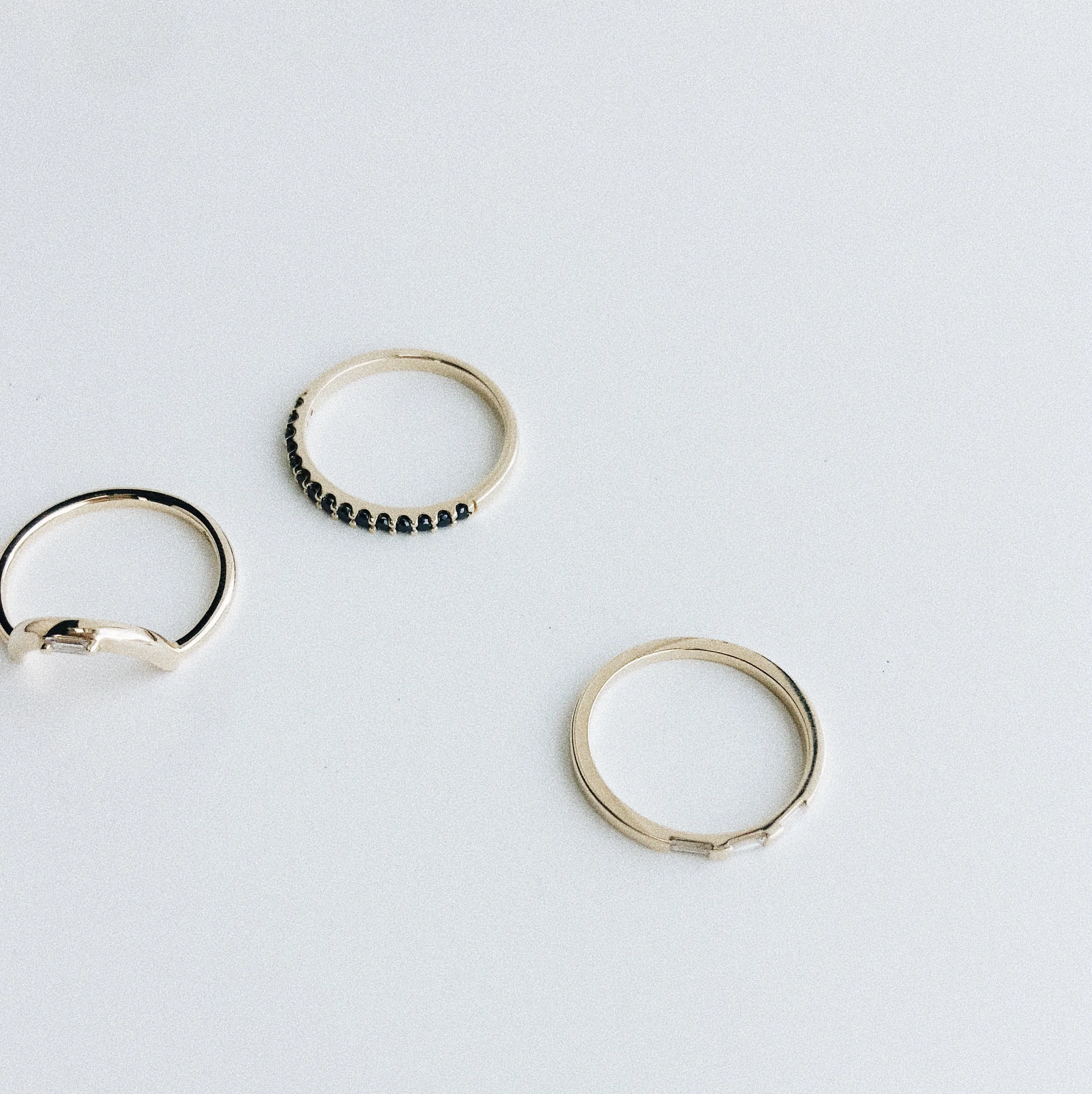 White Baguette Diamond Half Eternity Band in White Gold