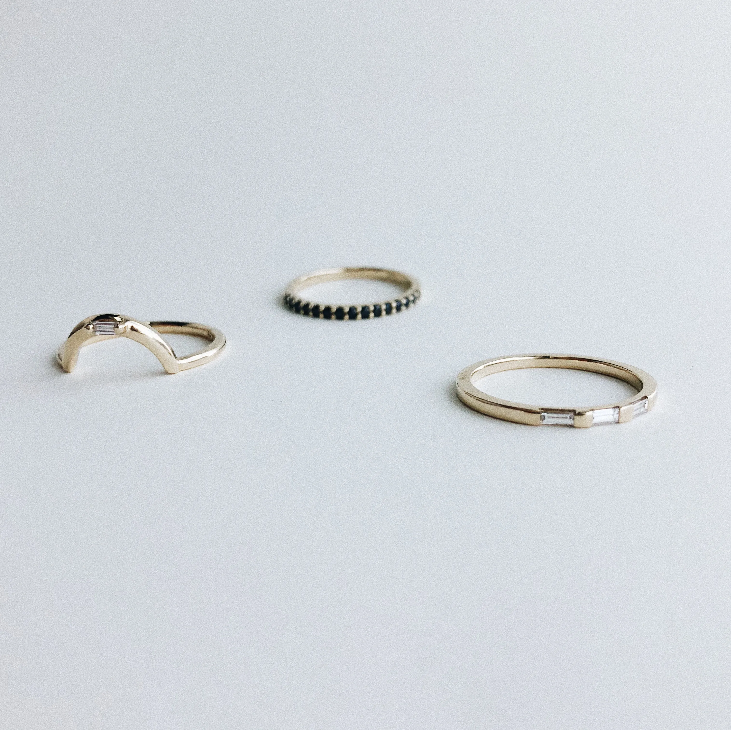 White Baguette Diamond Half Eternity Band in White Gold