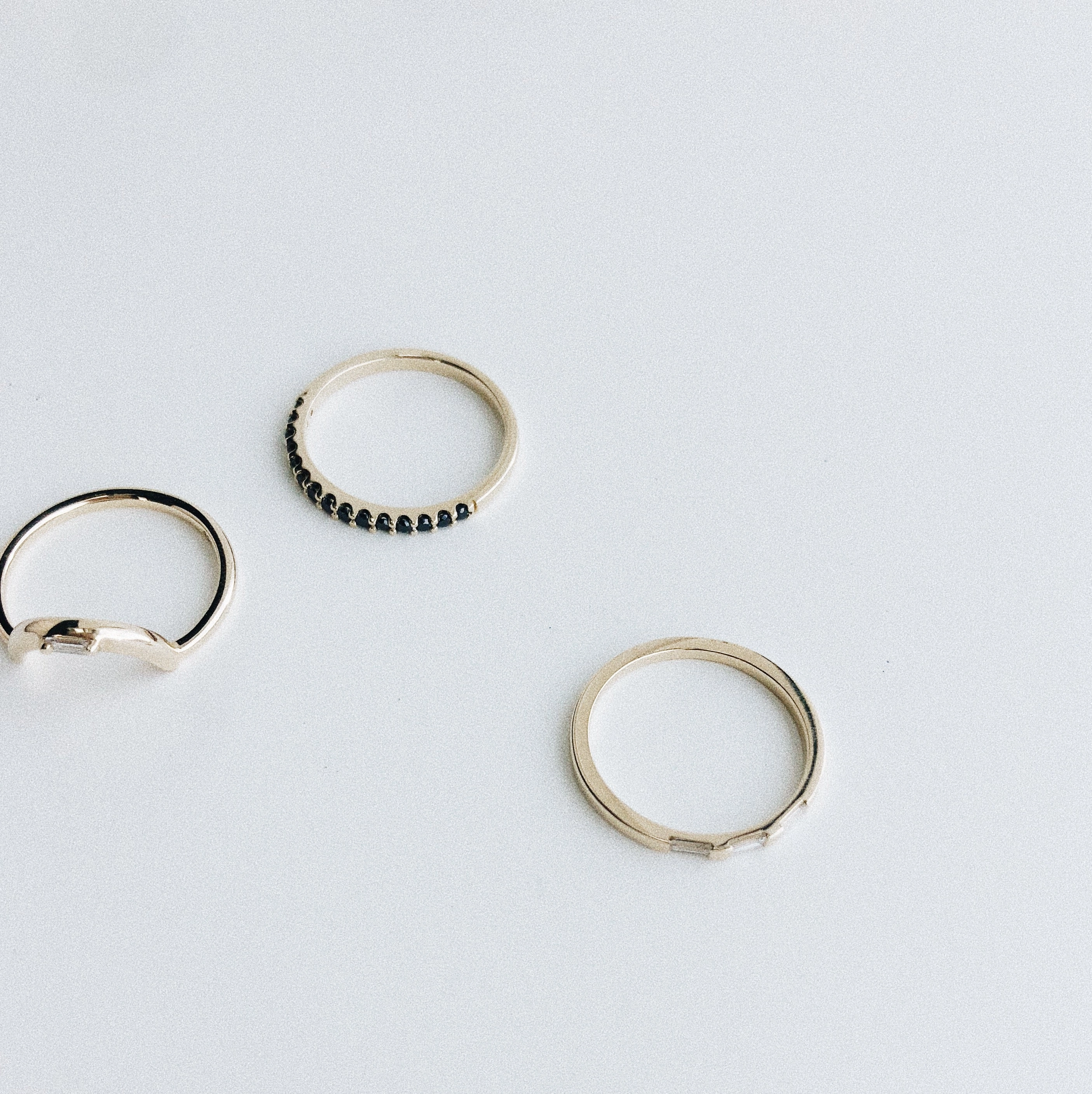 White Baguette Diamond Half Eternity Band in Rose Gold