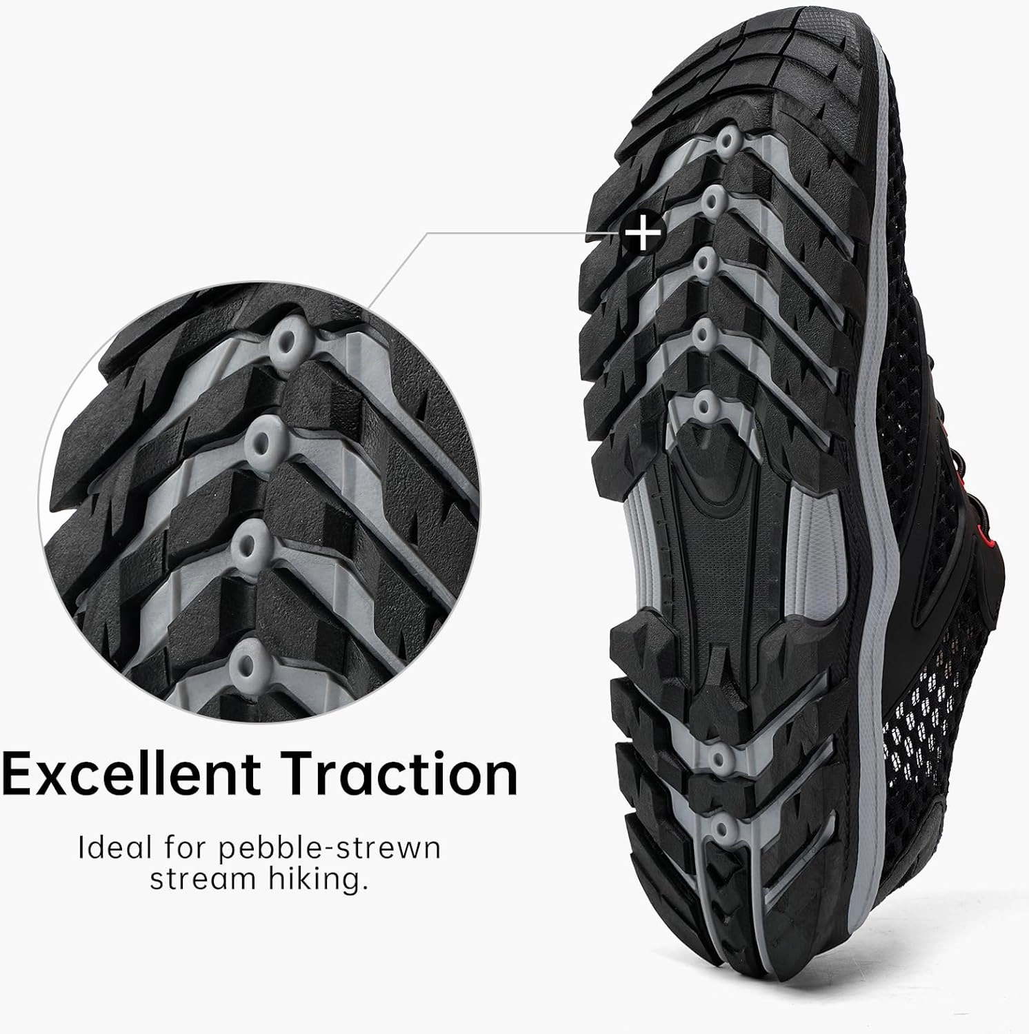 Wide Water Shoes Men Non-Slip Quick Drying Swim Beach Aqua Shoes for Women Water Sport Diving Hiking Sailing Travel River Shoes Summer Amphibious Shoes