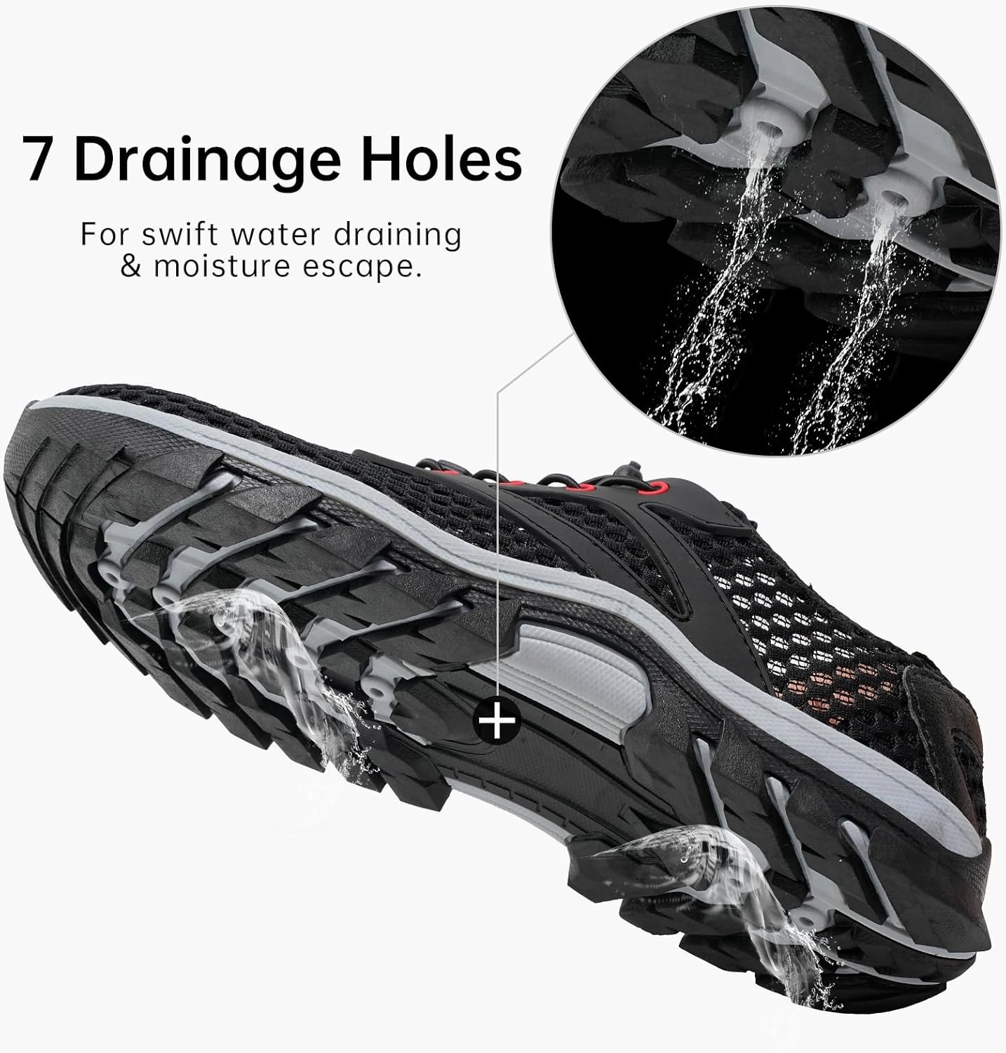 Wide Water Shoes Men Non-Slip Quick Drying Swim Beach Aqua Shoes for Women Water Sport Diving Hiking Sailing Travel River Shoes Summer Amphibious Shoes