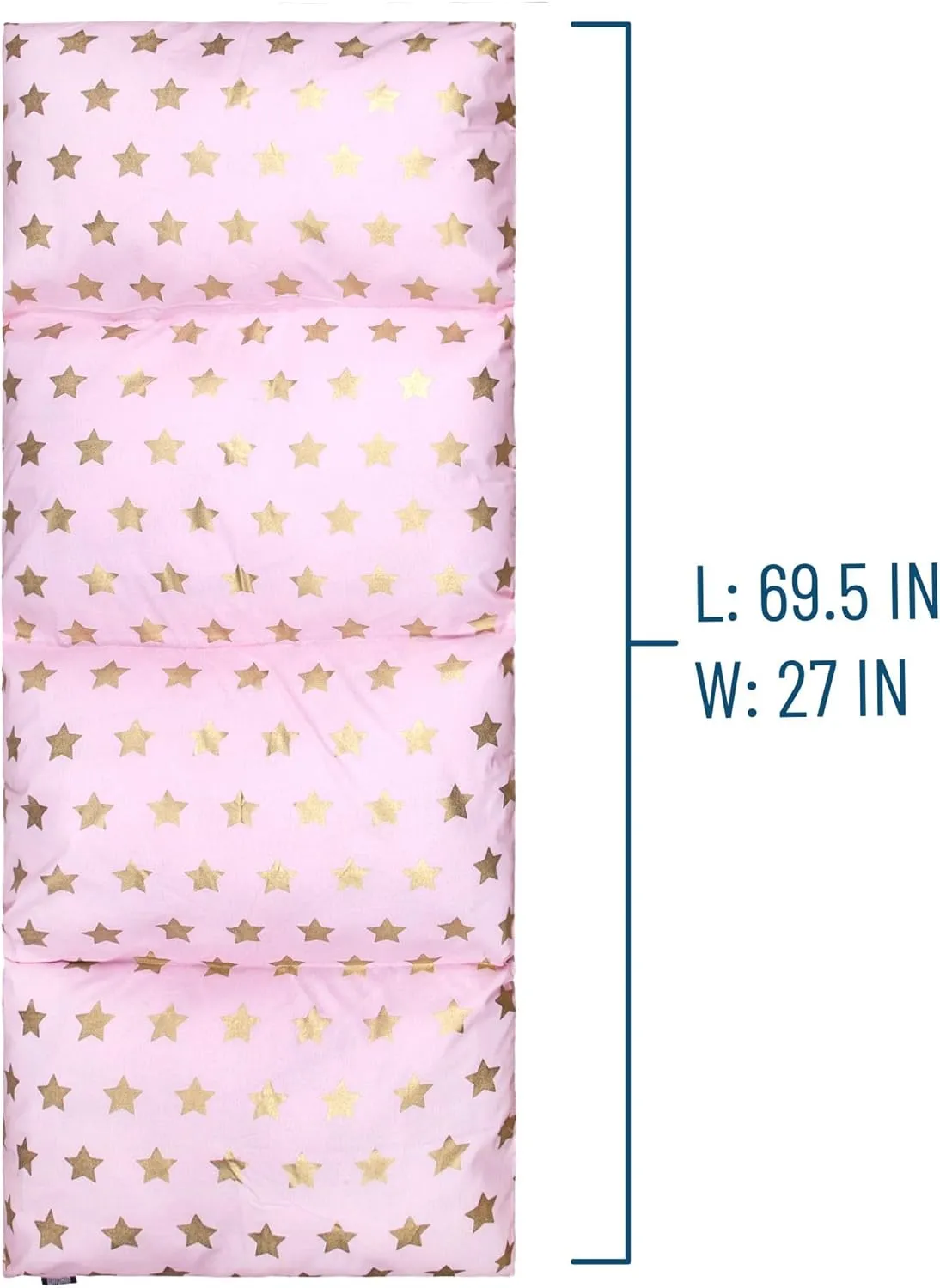 Wildkin Kids Floor Lounger – Pillow Lounger, Travel-Friendly, Ideal for Sleepovers, Fits Standard Pillows - Pink and Gold Stars
