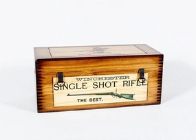 Winchester WOODEN FIELD BOX Gear Storage Box With Removable Upper Tray – Made in USA