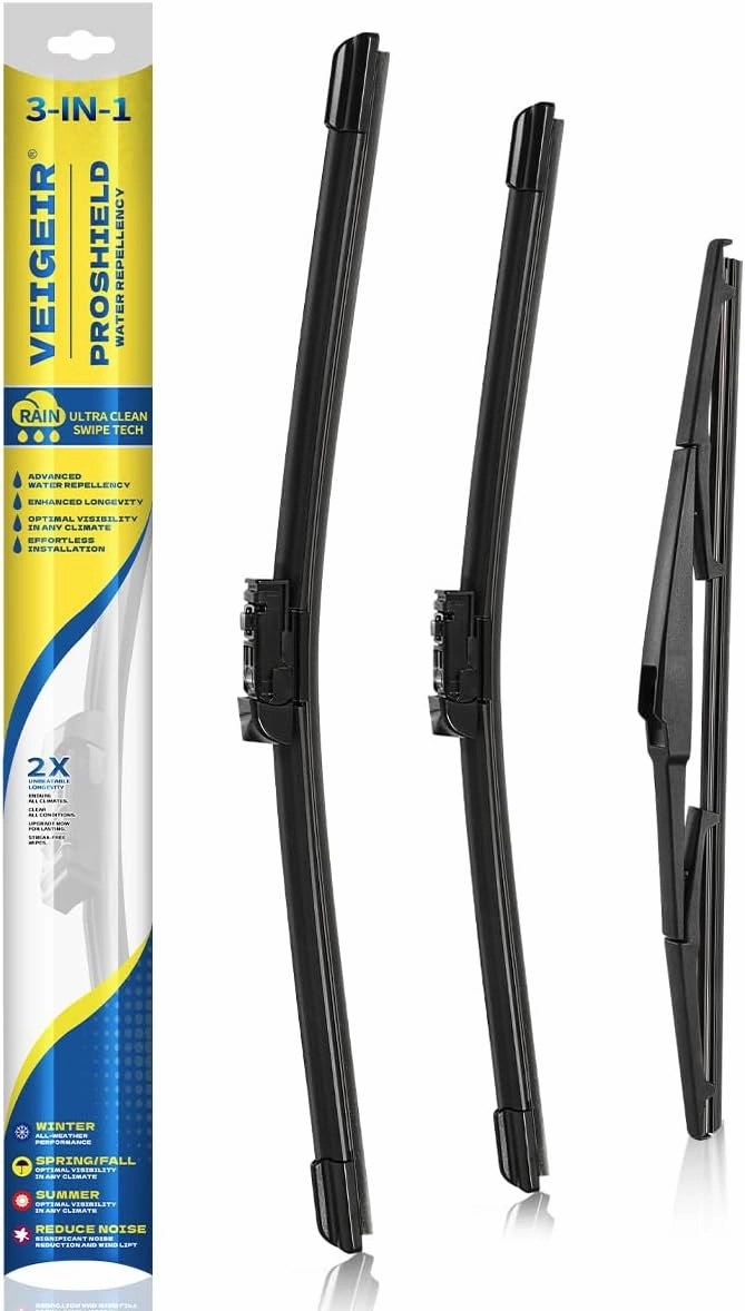 Windshield Wiper Blades Compatible With 2015 2016 2017 Lexus NX200t / 2018 2019 2021 Lexus NX300 / 2015-2021 Lexus NX300h Front Rear Wipers Blade Set for My Car - 26" 16" 12" (Pack of 3)