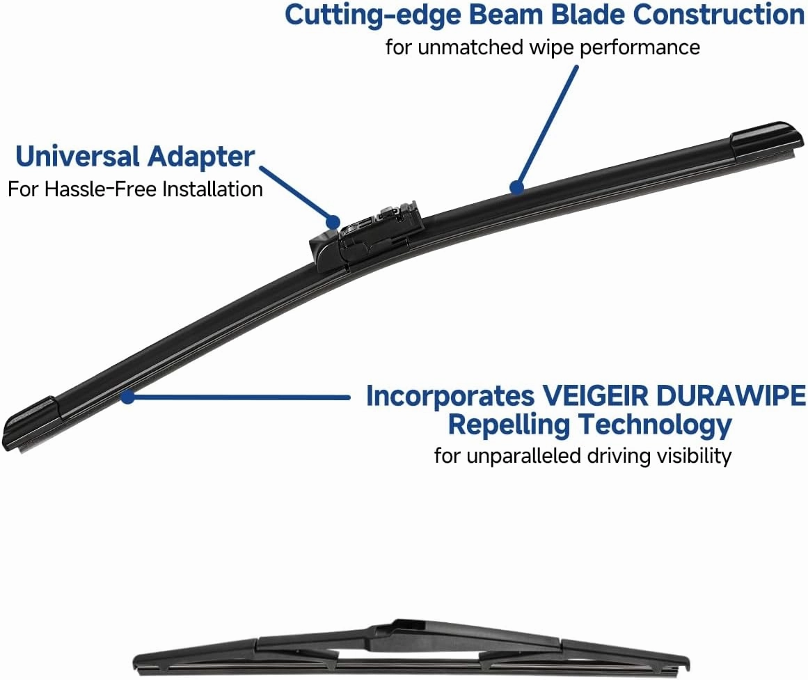 Windshield Wiper Blades Compatible With 2015 2016 2017 Lexus NX200t / 2018 2019 2021 Lexus NX300 / 2015-2021 Lexus NX300h Front Rear Wipers Blade Set for My Car - 26" 16" 12" (Pack of 3)