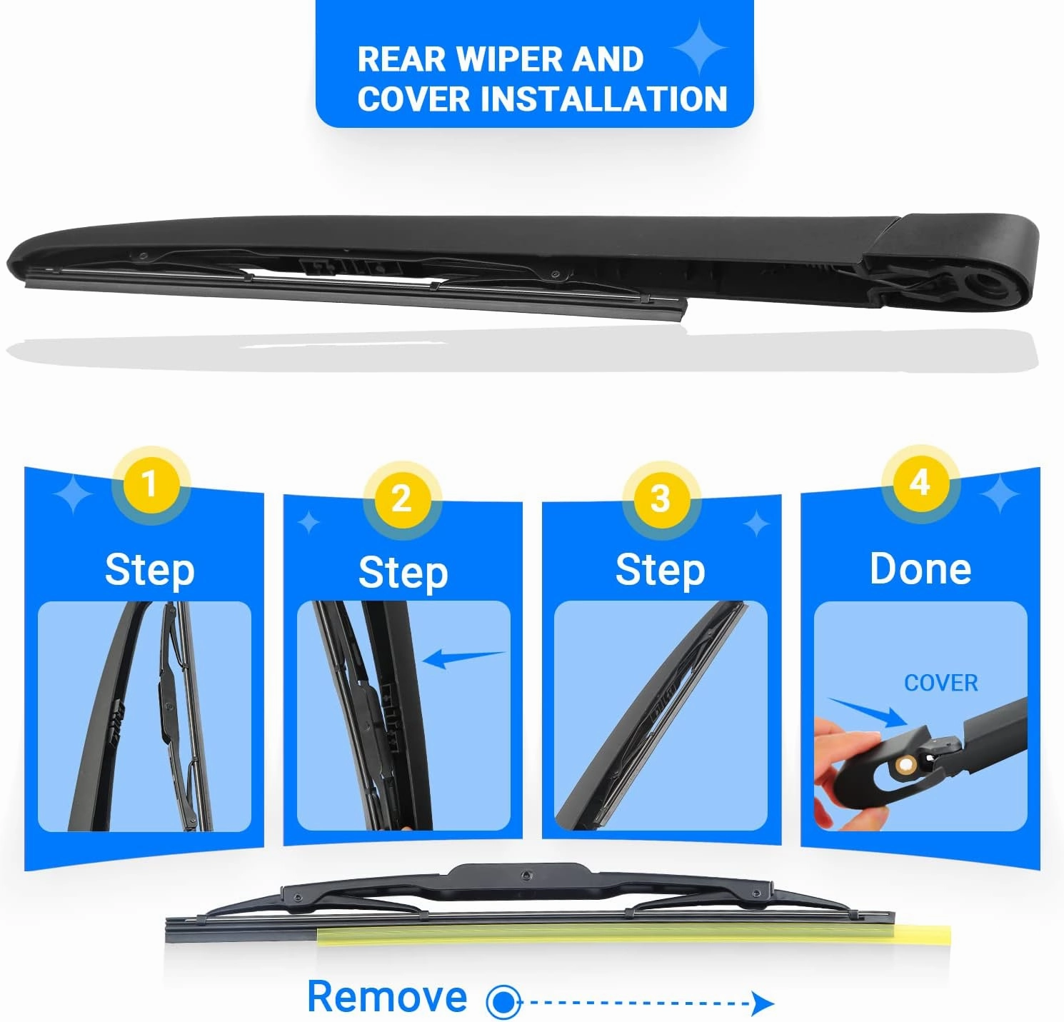 Windshield Wiper Blades Replacement for 2017-2023 GMC Acadia Original Factory Quality Front Rear Wipers Blade Set for My Car - 24" 20" 10" (Pack of 3)