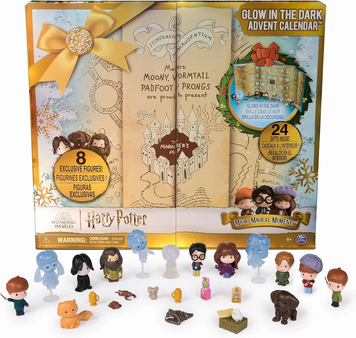 Wizarding World Harry Potter, Micro Magical Moments Glow in The Dark Advent Calendar 2024, 24 Surprise Toys, Christmas Countdown Calendar for Ages 6 