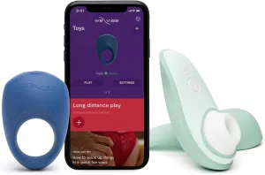 Womanizer Liberty 2 Sage Pleasure Air Clitoris Sucker with Travel Case & We-Vibe Pivot Vibrating Cock Ring - Couples Sex Toys Bundle