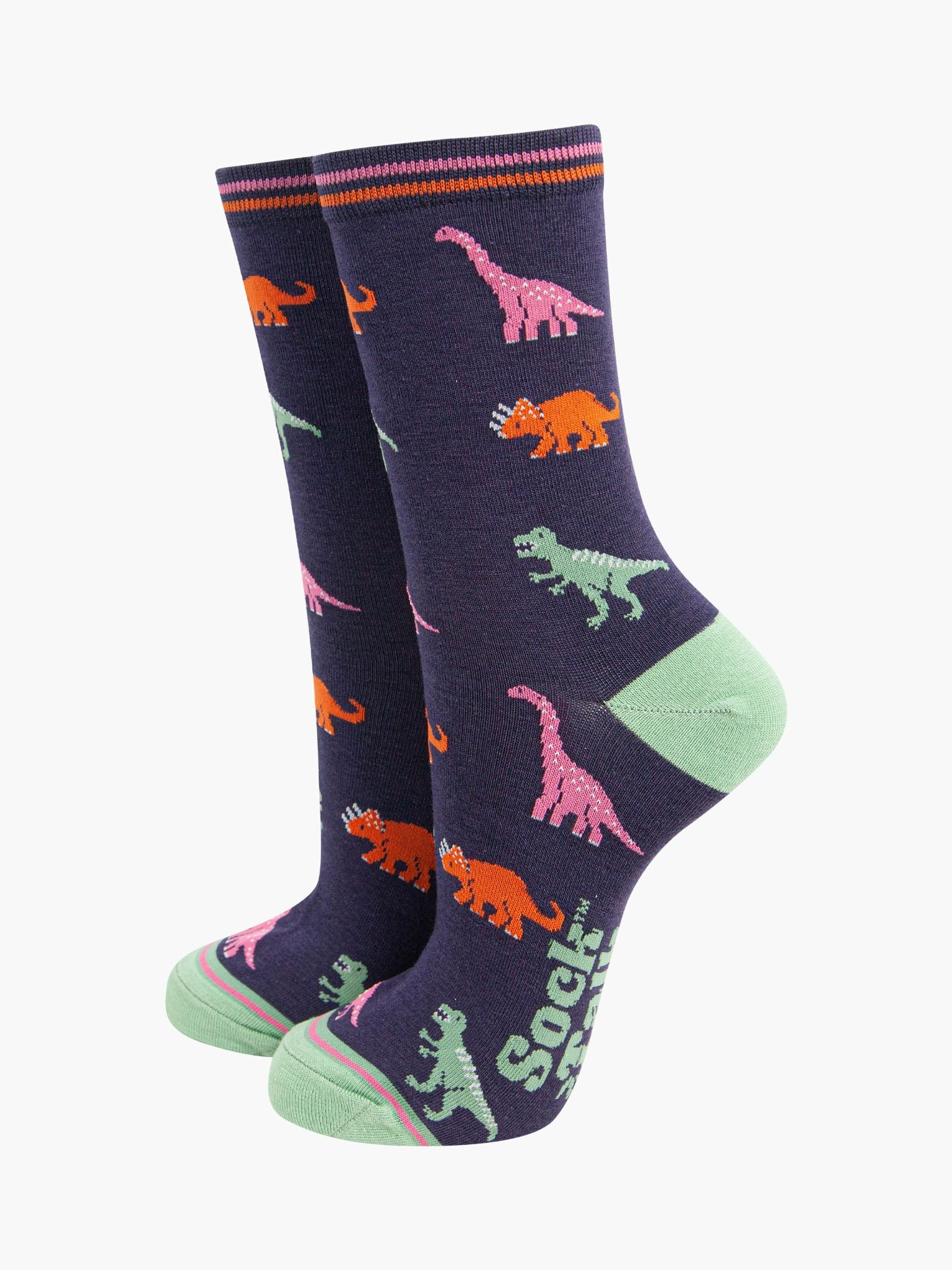 Women's Bamboo Socks Gift Box - Colourful Dinosaurs