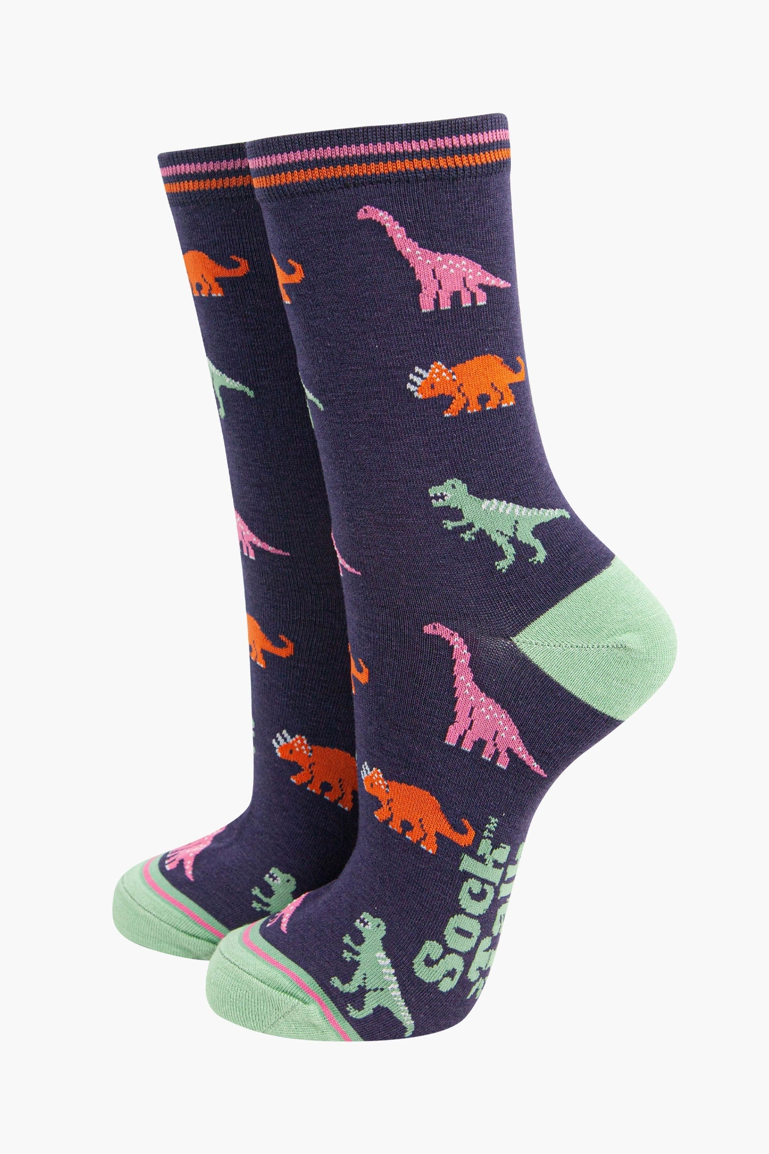 Women's Bamboo Socks Gift Box - Colourful Dinosaurs