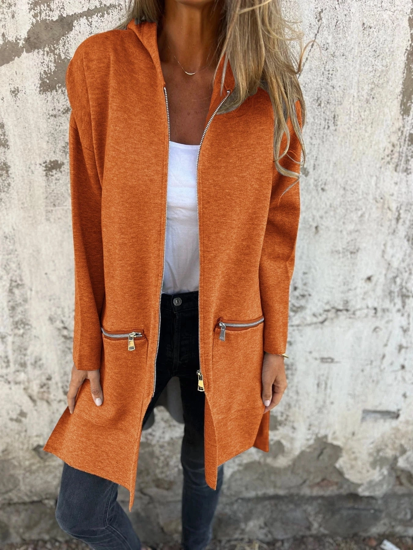 Women's Camel Coat - Lightweight Wool Fall Jacket, Casual Chic Outerwear