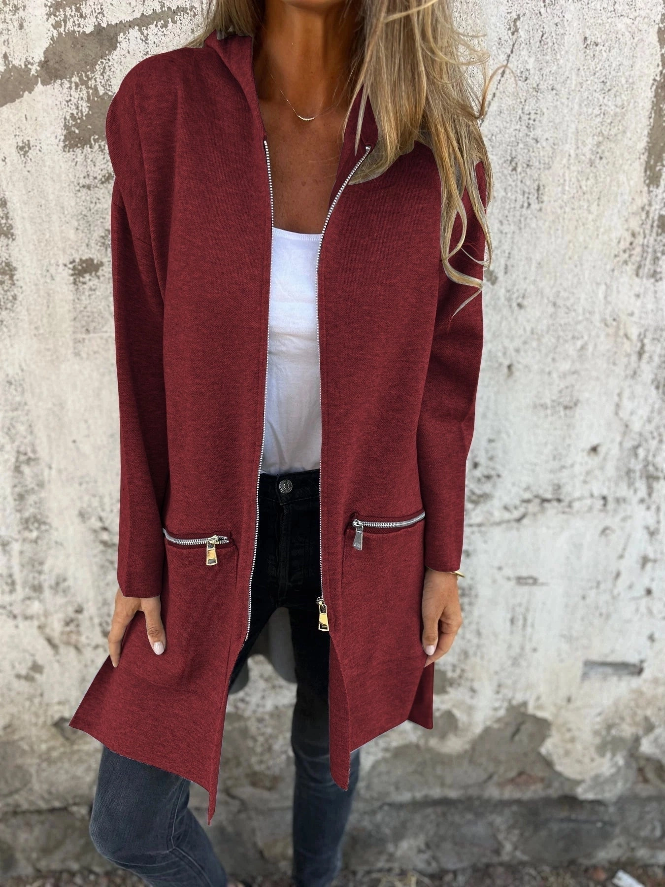 Women's Camel Coat - Lightweight Wool Fall Jacket, Casual Chic Outerwear