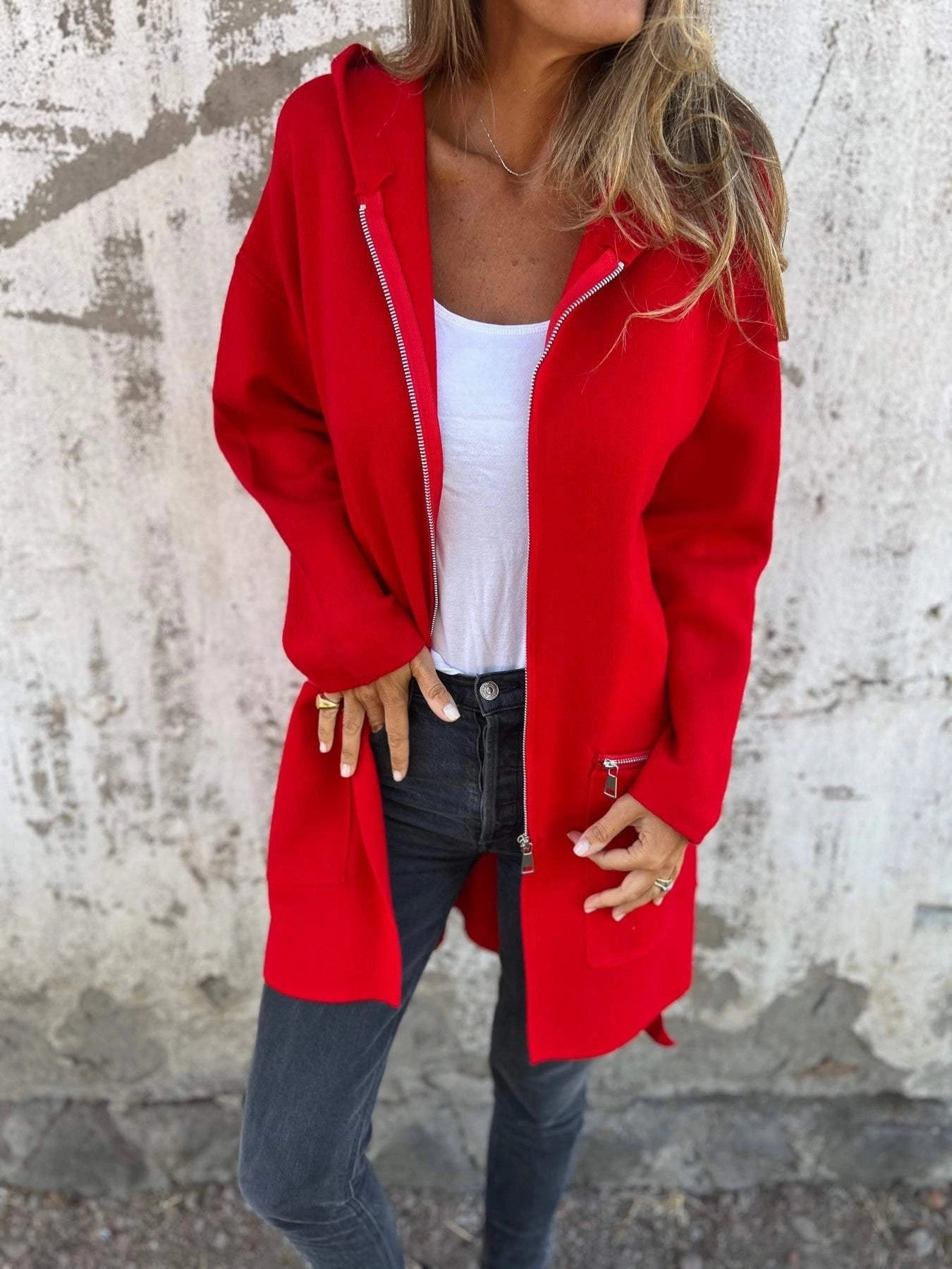 Women's Camel Coat - Lightweight Wool Fall Jacket, Casual Chic Outerwear