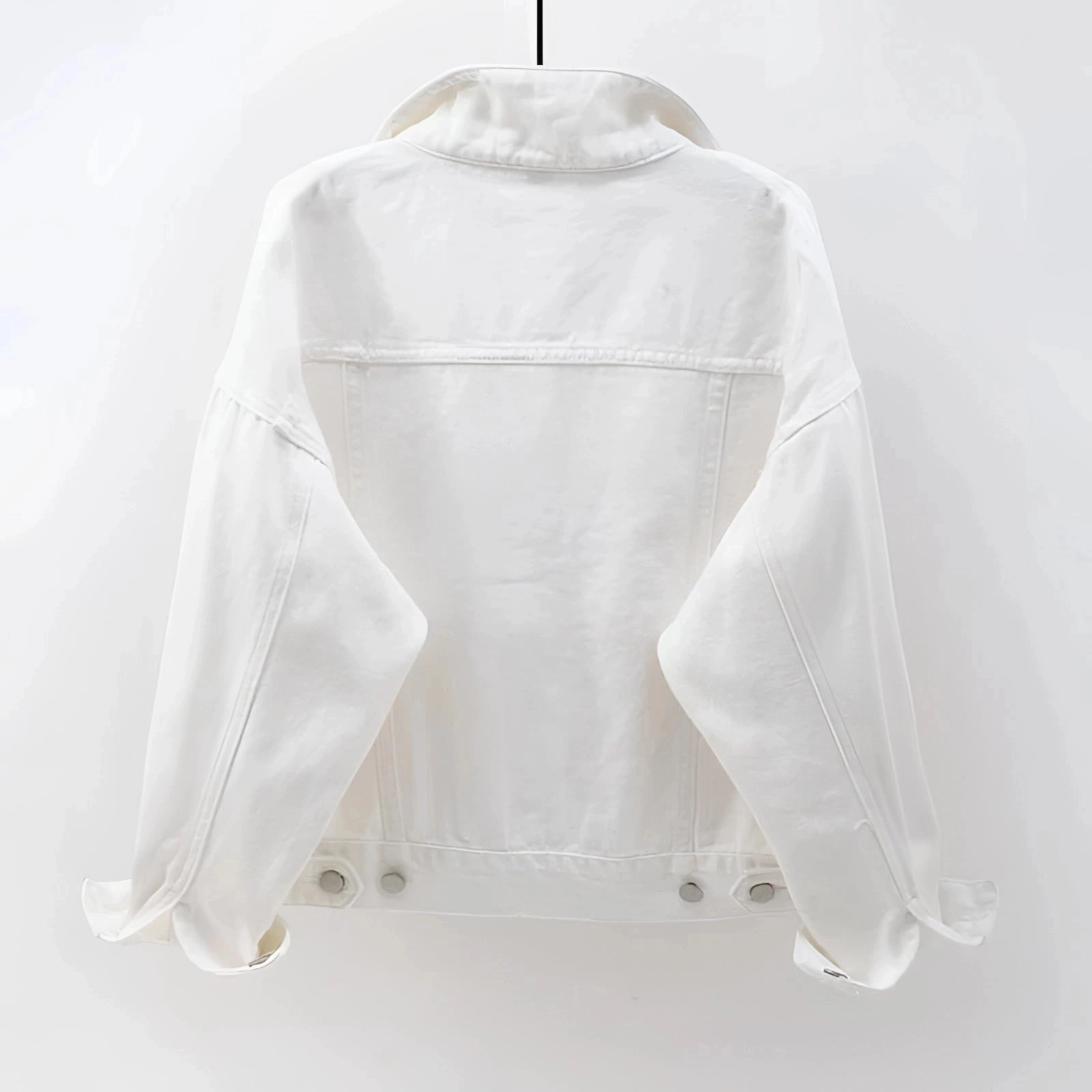 Women's Casual Lightweight White Denim Jacket - Summer Fashion