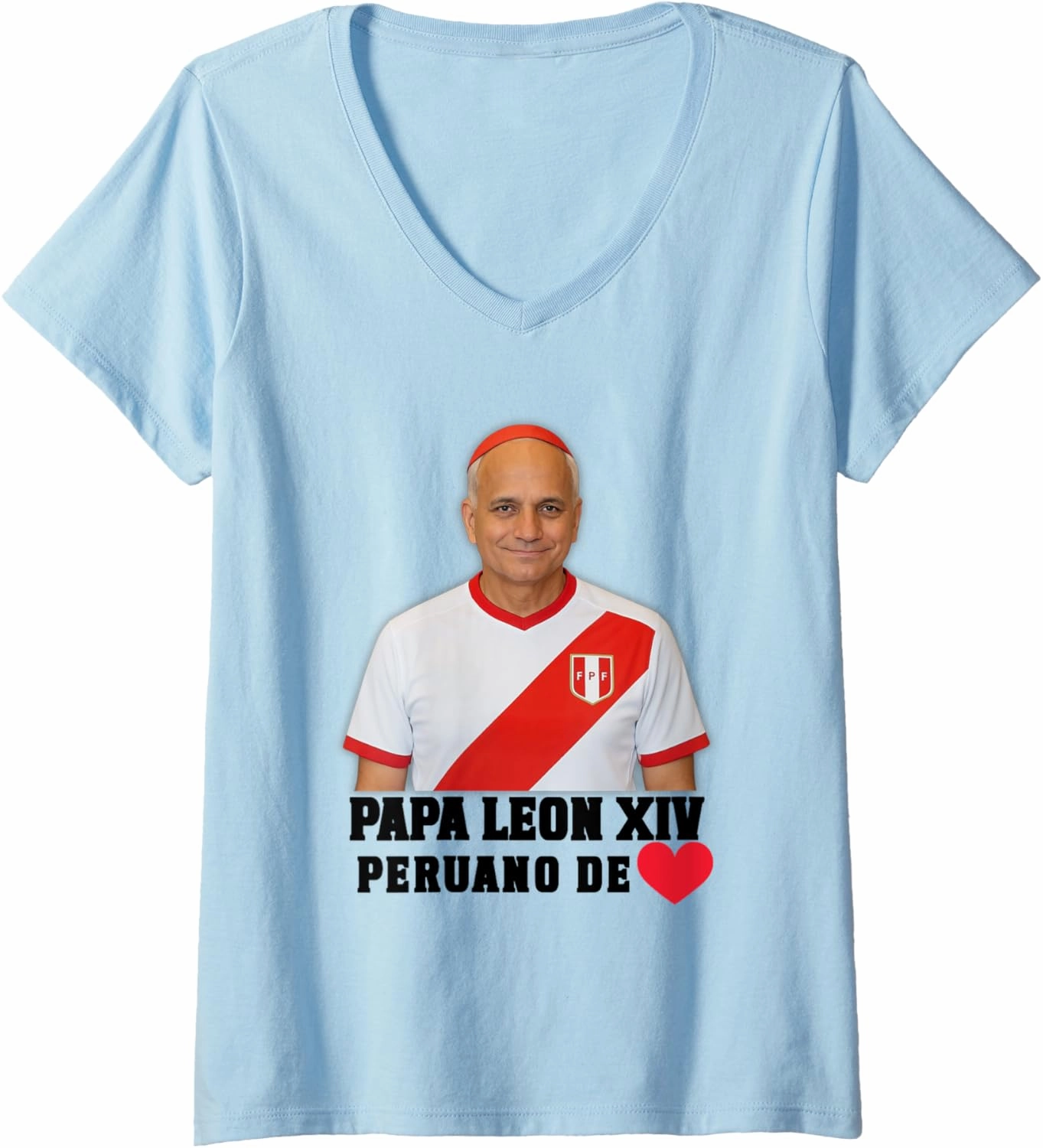 Womens Papa León XIV Doble Nacionalidad Perú-USA V-Neck T-Shirt