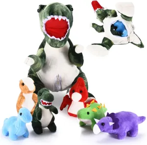 Wonder Products | Plush Dinosaur Set - Tummy Stuffers Stuffed Animal - Soft and Snuggly Plush Toy - Super Soft, Skin-Friendly, and Non-Fade - Imaginative Playtime Toys Ideal for Girls and Boys