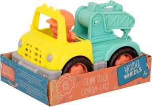 Wonder Wheels by Battat Crane Truck Toy - Truck Toy Removable Figure - Mini Truck with Moving Crane Arm and Hook - Classic Toy for Toddlers - Toy from 1 Year - Crane