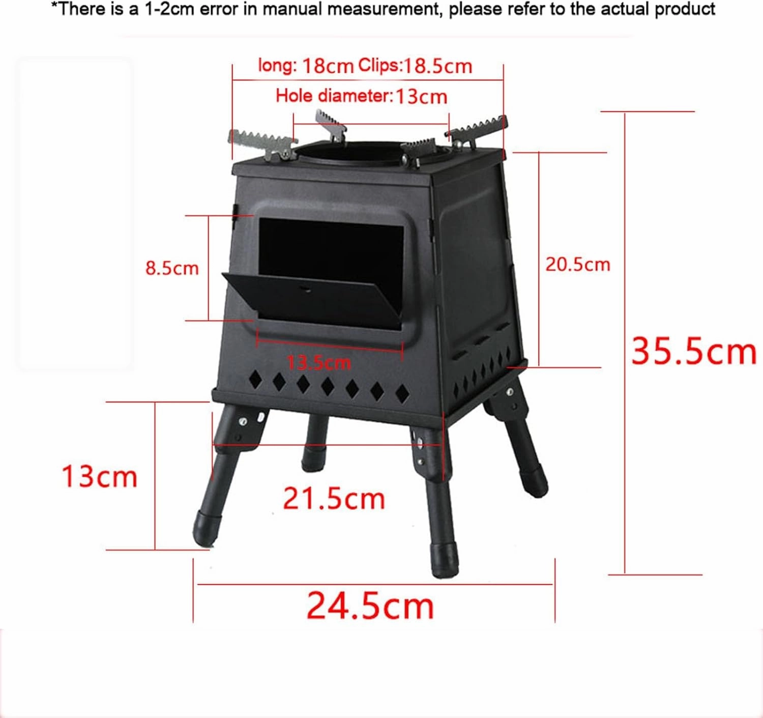 Wood stove outdoor portable stove camping cooker picnic folding stove with foldable legs, suitable for outdoor camping