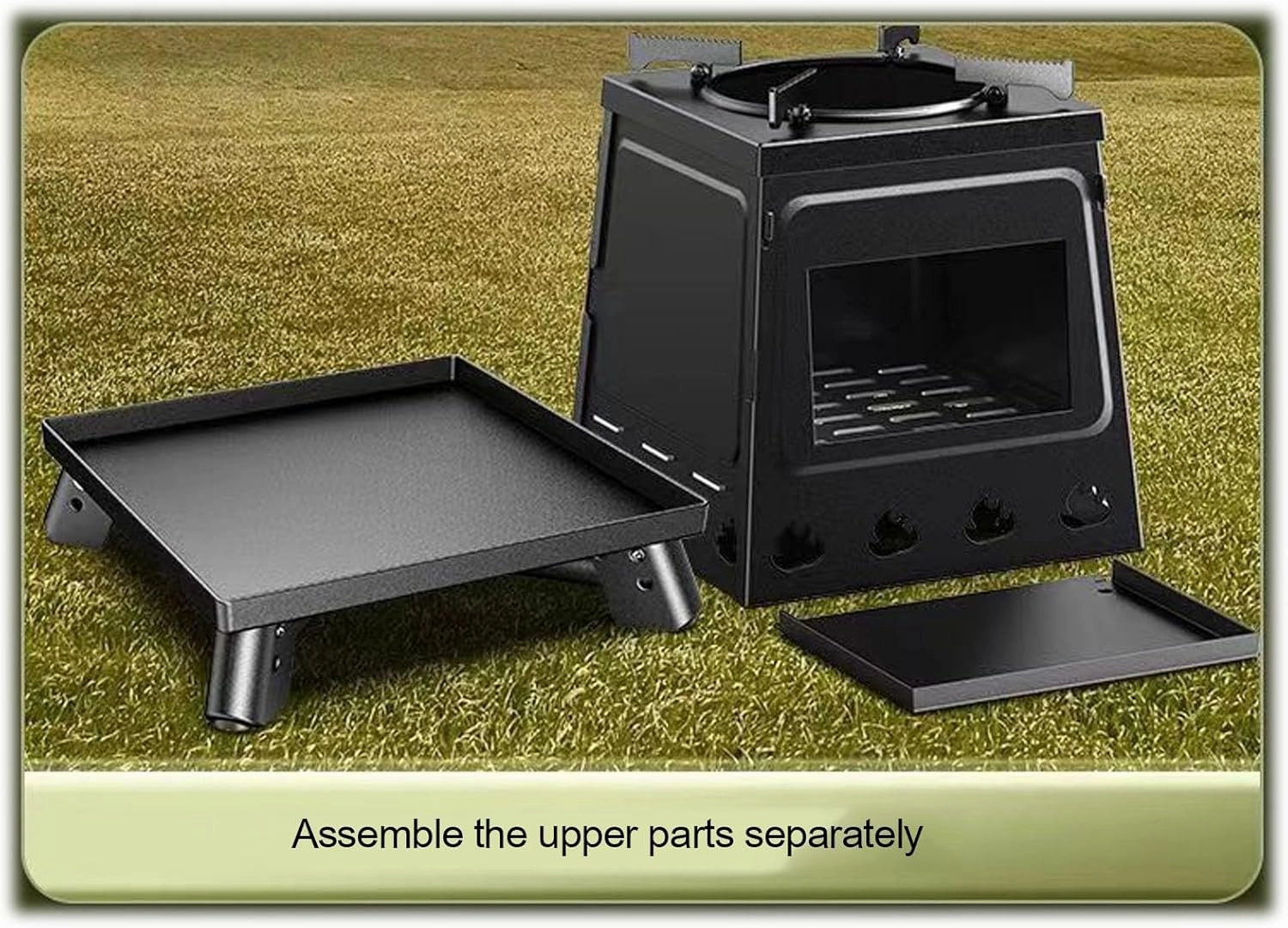 Wood stove outdoor portable stove camping cooker picnic folding stove with foldable legs, suitable for outdoor camping