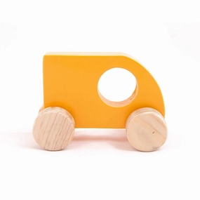 Wooden Yellow Sumo Car Push toy for Kids - Small Size