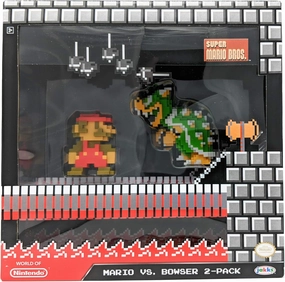 World of Nintendo 2.5" 8-Bit Classic Mario vs Bowser Action Figure 2-Pack